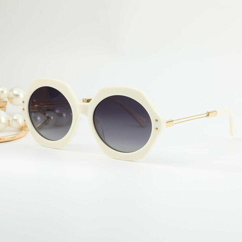 Mathilde Geometric White Sunglasses