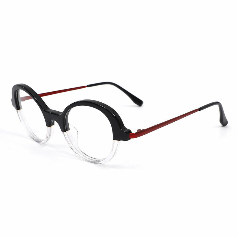 Bevia Cat Eye Black Clear Glasses