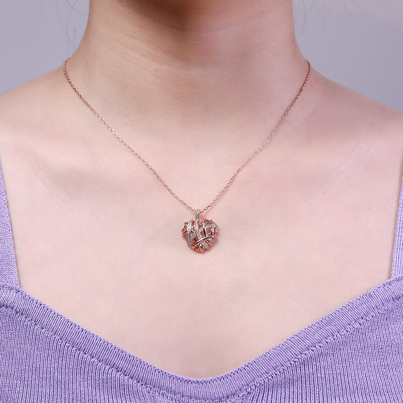 Jeulia Collar de Plata de Ley con Forma de Corazón