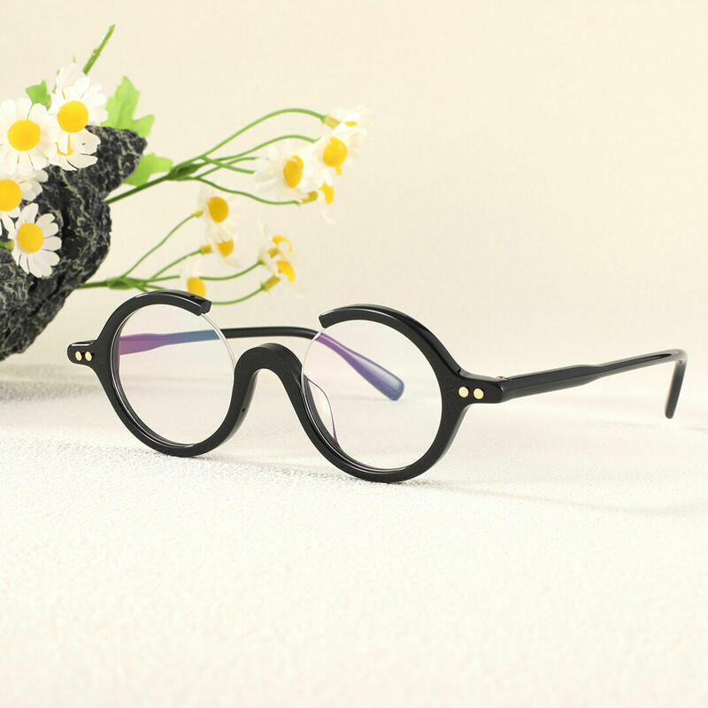 Amelia Runde Schwarze Brille