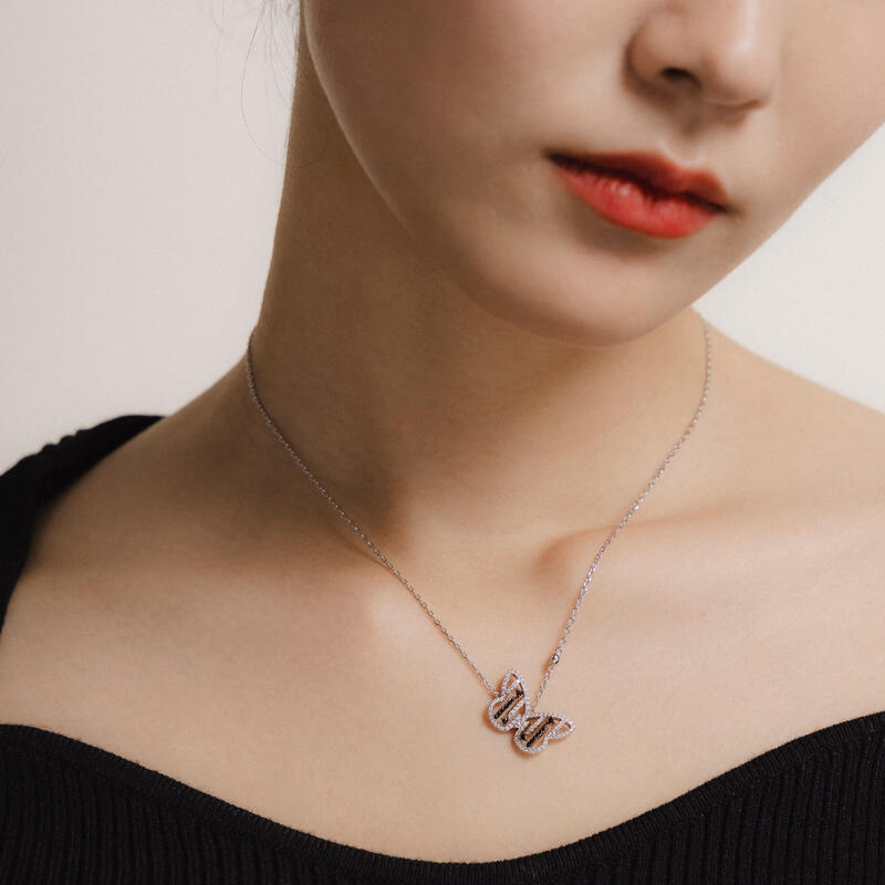 Jeulia "Be Free" Butterfly Sterling Silver Necklace