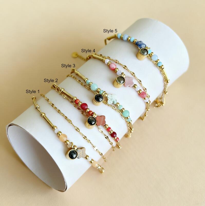 Personalized Colorful Stone Projection Picture Bracelet Simple Gift for Girls