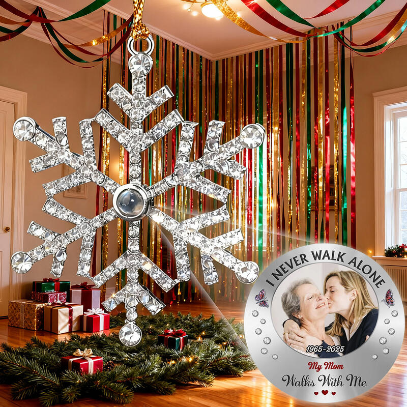 Personalized Snowflake Projection Pendant with Customized Photo Commemorative Gift for Mom