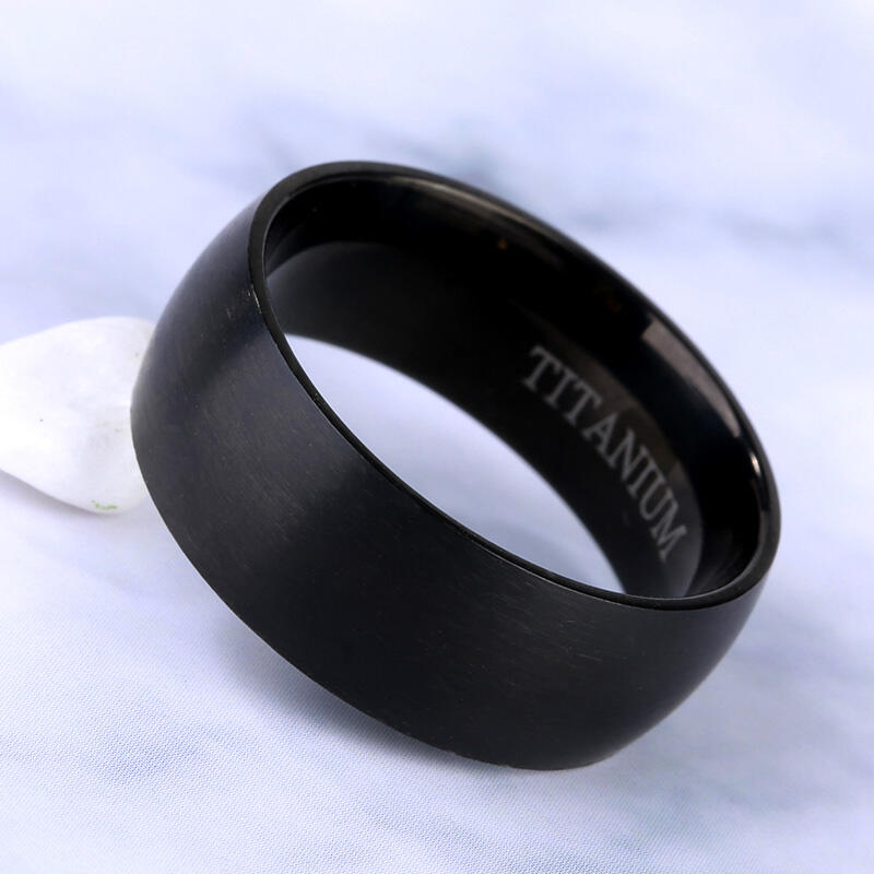 Jeulia Black Titanium Steel Men's Band