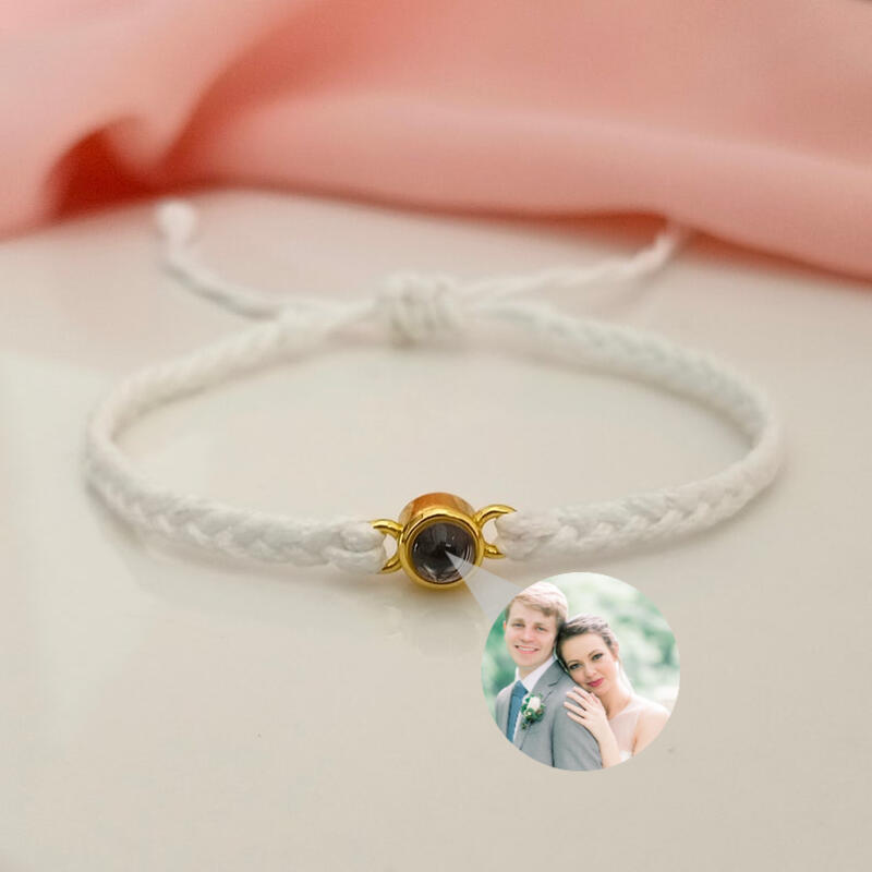 投影 写真 写真入り 組紐 ブレスレット スターリング シルバー