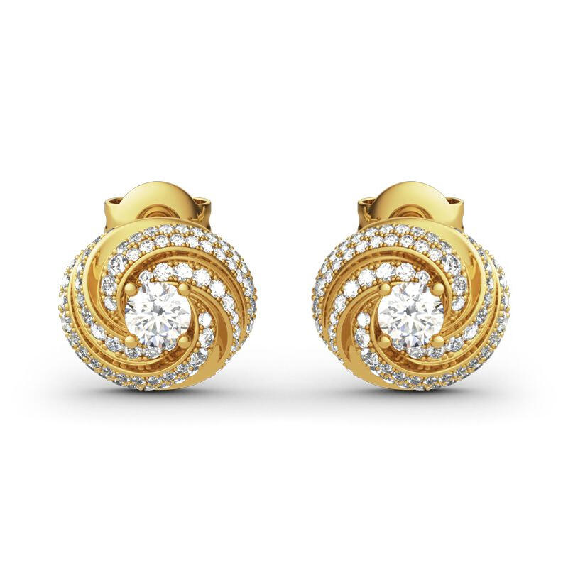 Jeulia Spiral Design Round Cut Sterling Silver Earrings