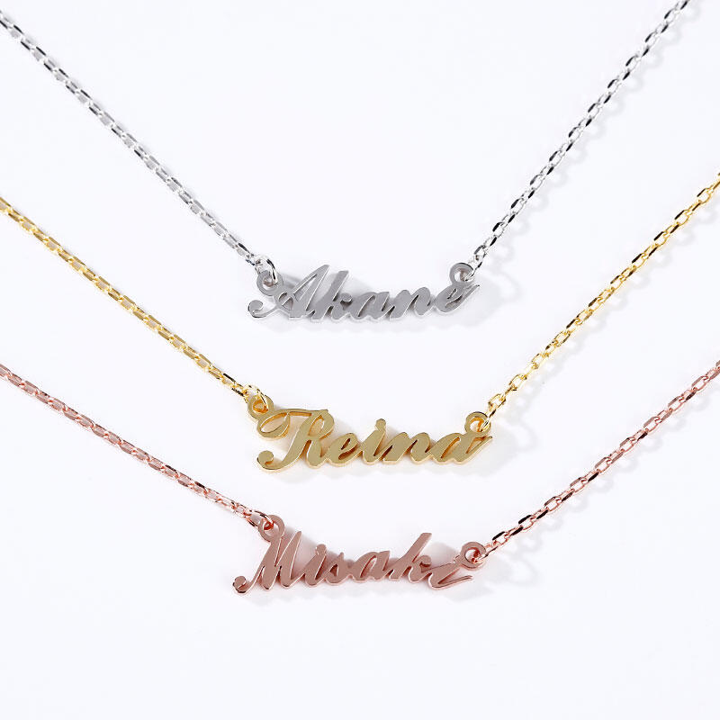 Jeulia Custom Three Tone Fashion Name Necklace in Sterling Silver