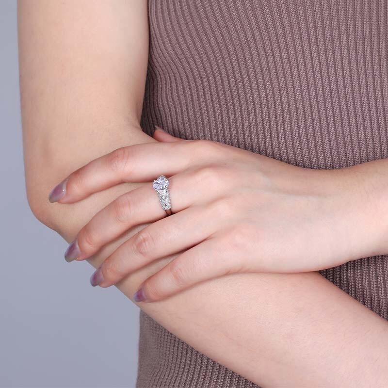 "Always Belong To You" Oval Cut Side Stone Engagement Ring