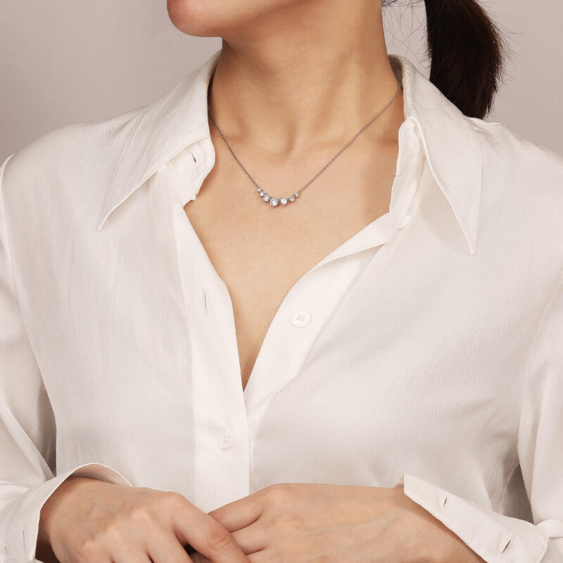 "Forever My Love" Round Cut Cluster Necklace