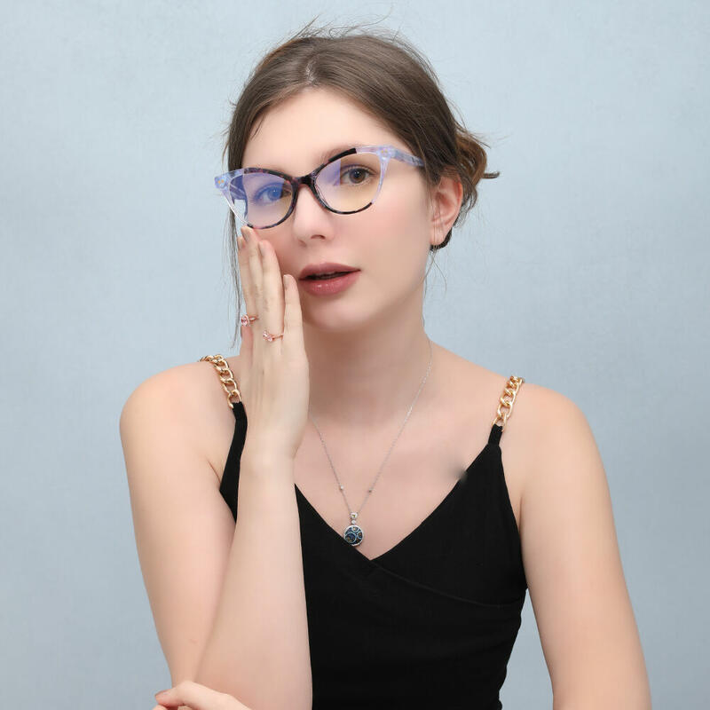 Kristyn Cat Eye Blue Glasses