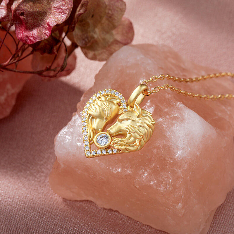 Jeulia Collar Personalizado de Zorro con Piedra de Nacimiento y Diseño en Relieve