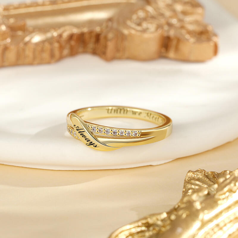 Jeulia Argolla de Boda Elegante para Mujer con Grabado de Nudo