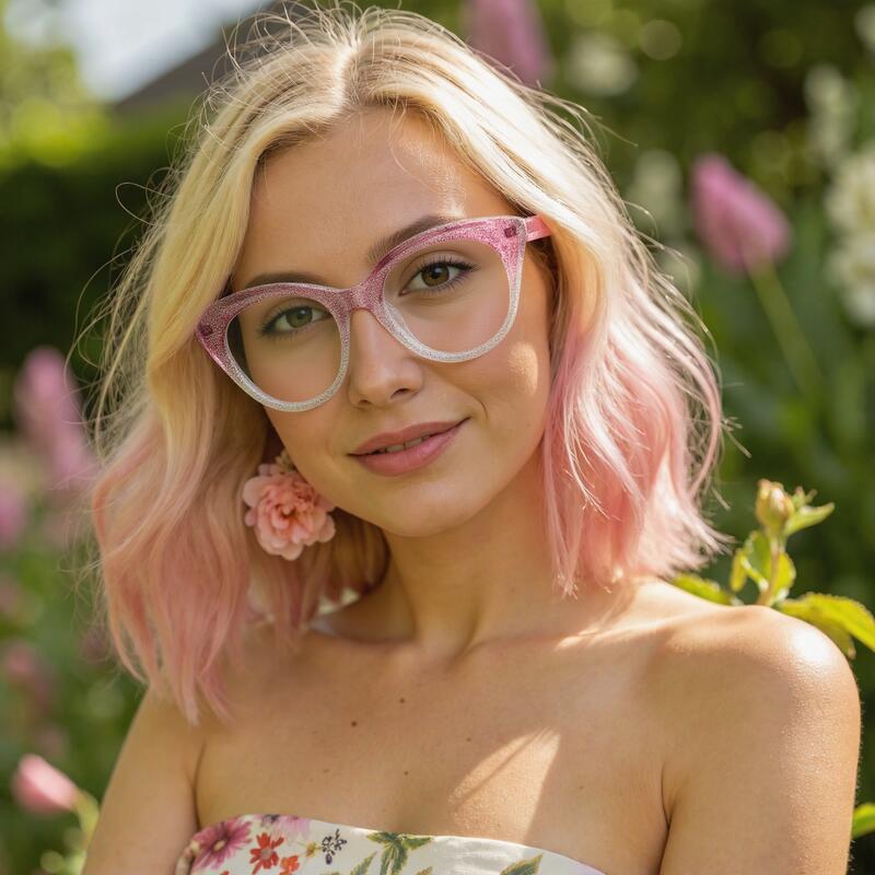 Eleanore Cat Eye Dunkelrosa Brille