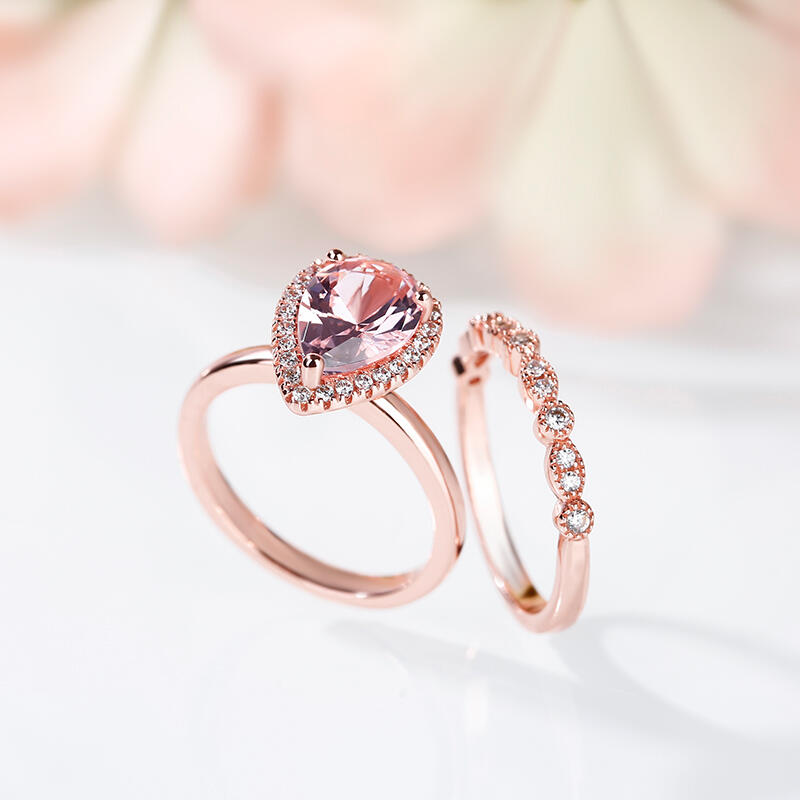 Jeulia Anillo de compromiso de plata para mujer estilo milgrain con halo