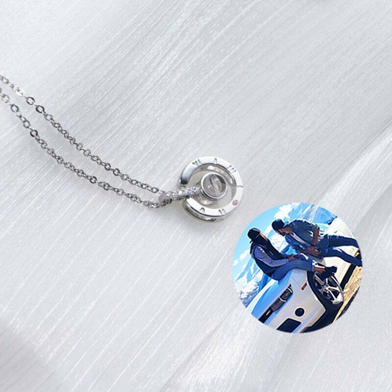 サークル 投影 写真 写真入れ ネックレス