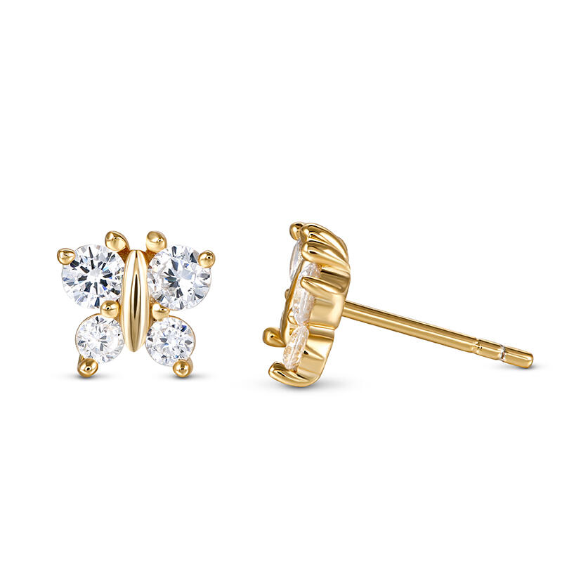 Jeulia "Fluttering Butterfly" Sterling Silver Children's Earrings