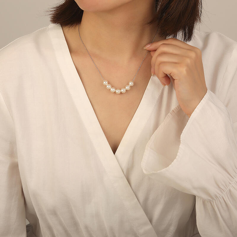 "Together in Time" 7.5-8.0mm Freshwater Pearl Necklace