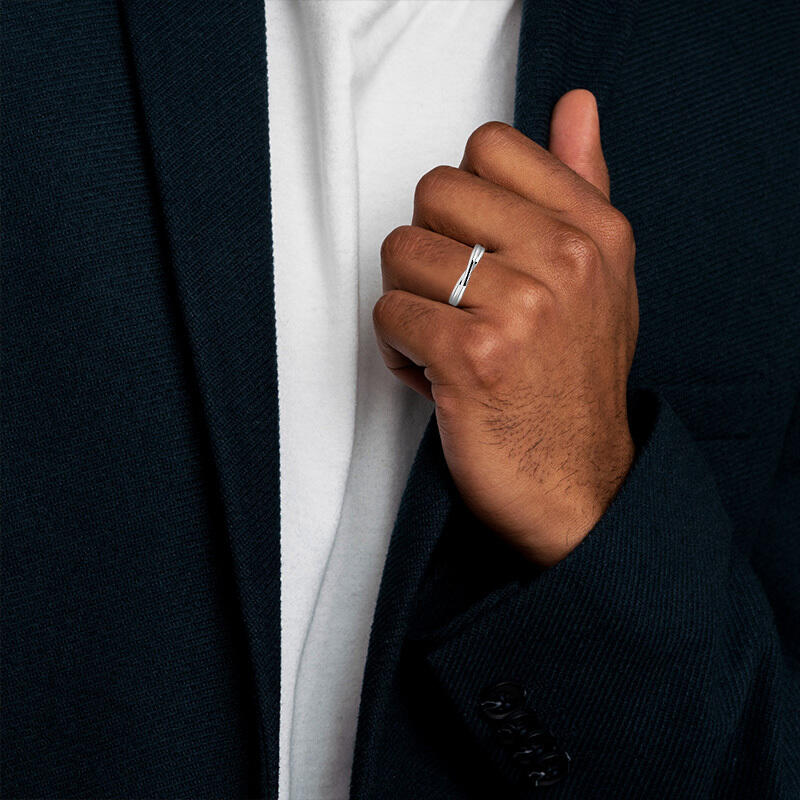 "Every Step With You" Men's Wedding Band