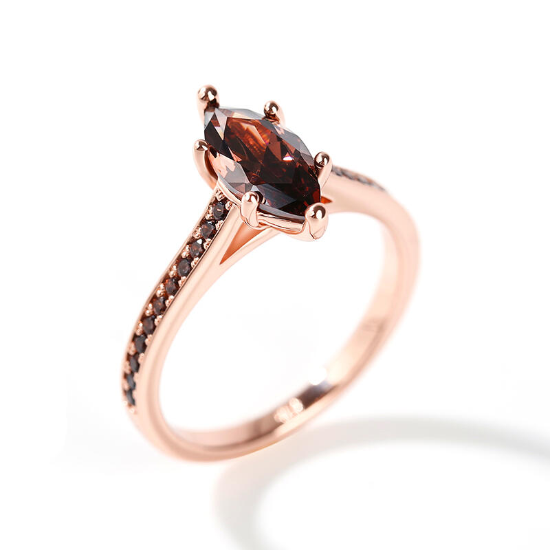 Jeulia "Tiempo libre" Anillo de plata esterlina talla marquesa