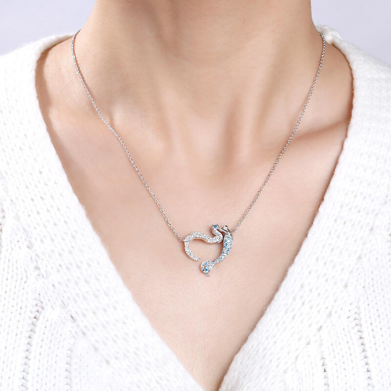 Jeulia Ocean's Light スターリングシルバー バレンタイン ギフト ネックレス