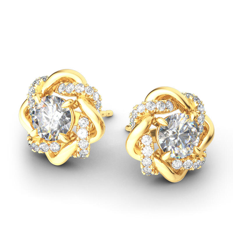 Jeulia Knot of Love Sterling Silver Stud Earrings