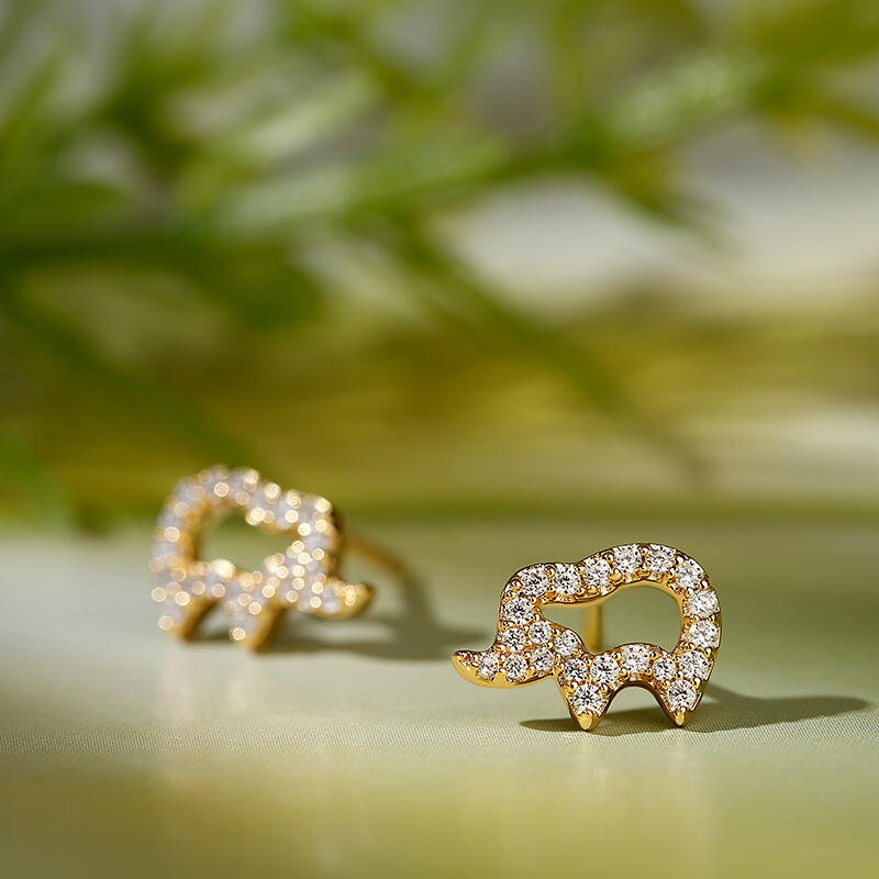 Jeulia "Endearing Elephants" Sterling Silver Children's Earrings