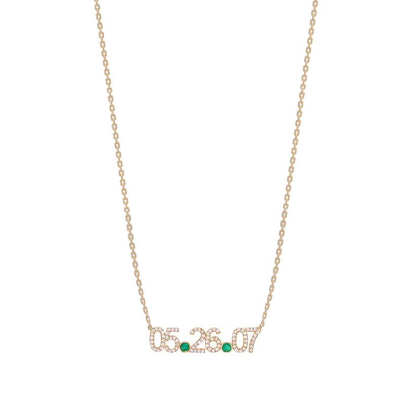 Jeulia "Special Date" Personalized Sterling Silver Necklace