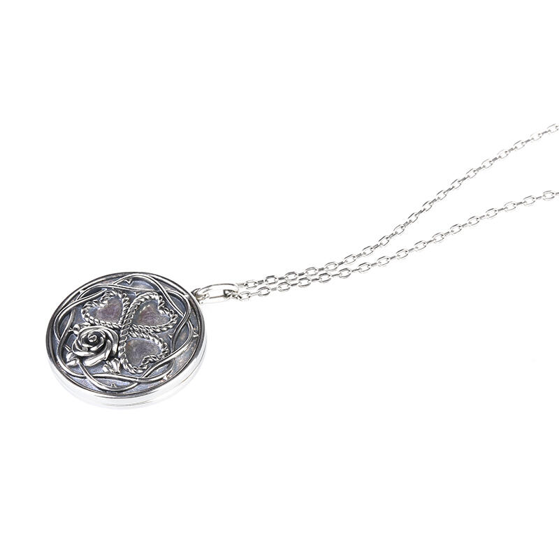Jeulia Heart and Rose Locket Necklace