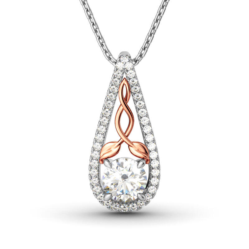 Jeulia Two Tone Round Cut Sterling Silver Jewelry Set