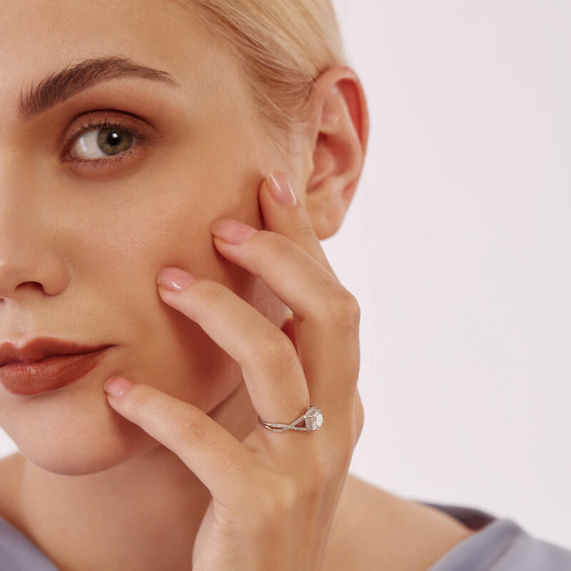 "You Matter To Me" Cushion Cut Halo Engagement Ring