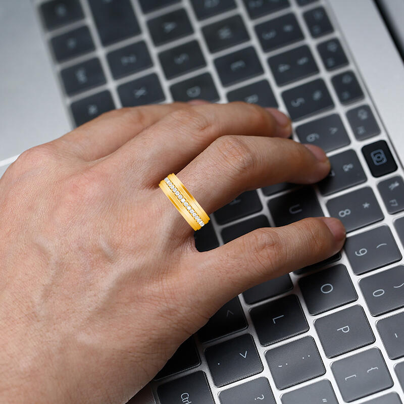 "Beyond The Time" Matte Brushed Men's Wedding Ring