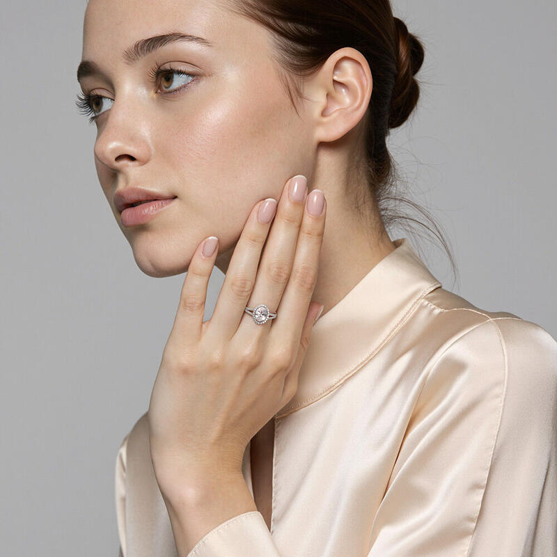 "My Heaven On Earth" Oval Cut Halo Engagement Ring