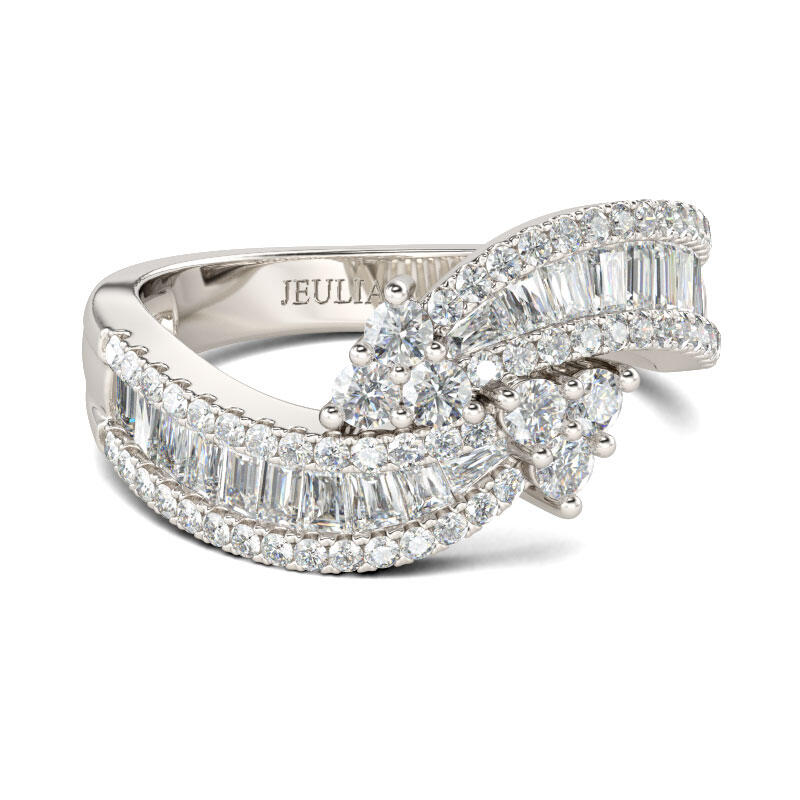 Jeulia Bypass Sterling Silver Women's Band