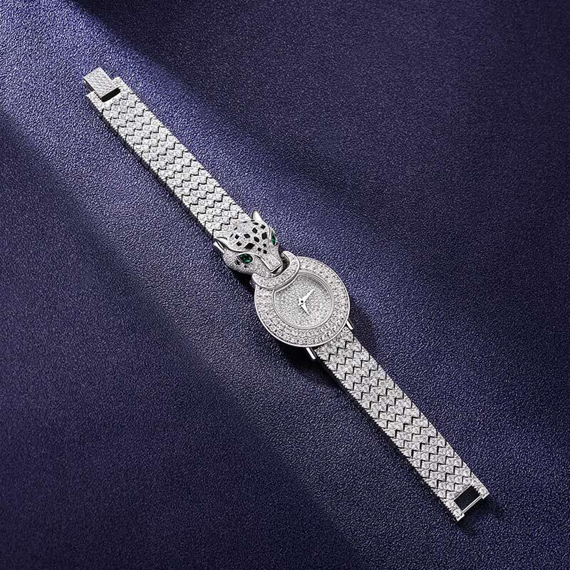 Jeulia "Radiant Wildness" Leopard Design Round Case Quartz Women's Watch