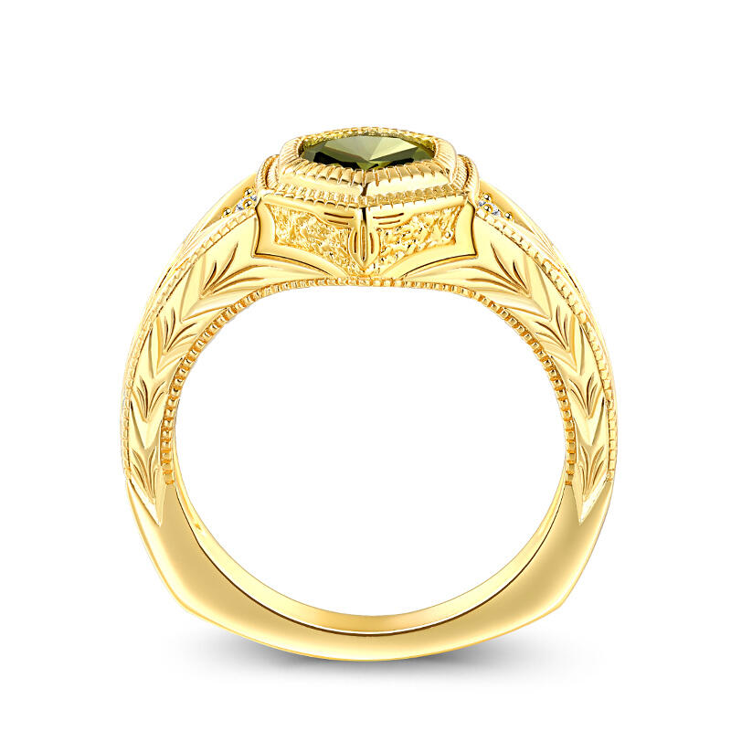 Jeulia Engagement Ring Roung Cut Sterling Silver Gold Tone