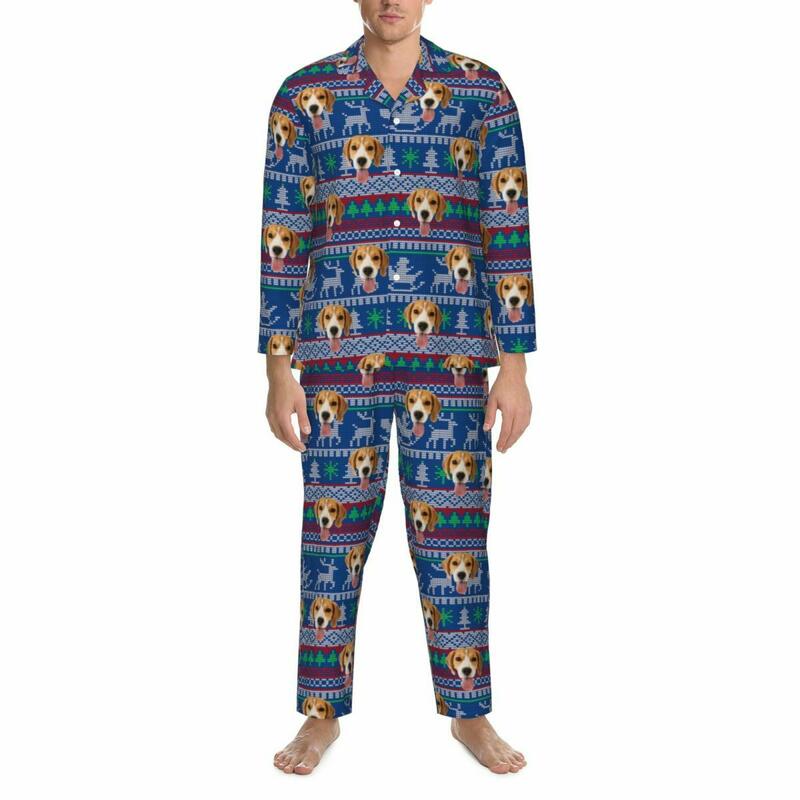 Pigiama personalizzato Foto personalizzata Babbo Natale Renna Modello Design Regalo di Natale per Lui