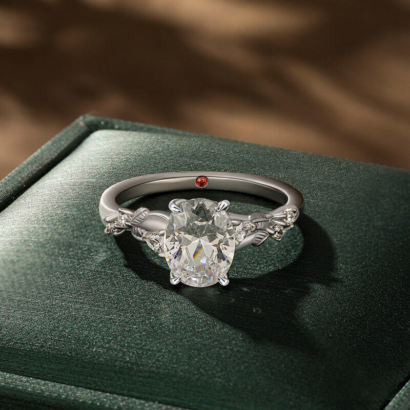 Jeulia Anillo de Compromiso con Piedra Natal Personalizado "Jardín Secreto" Hojas y Enredadera