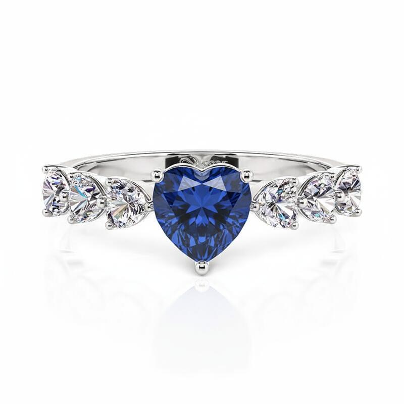 Jeulia カスタム ハート プロミス リング 誕生石 スターリングシルバー