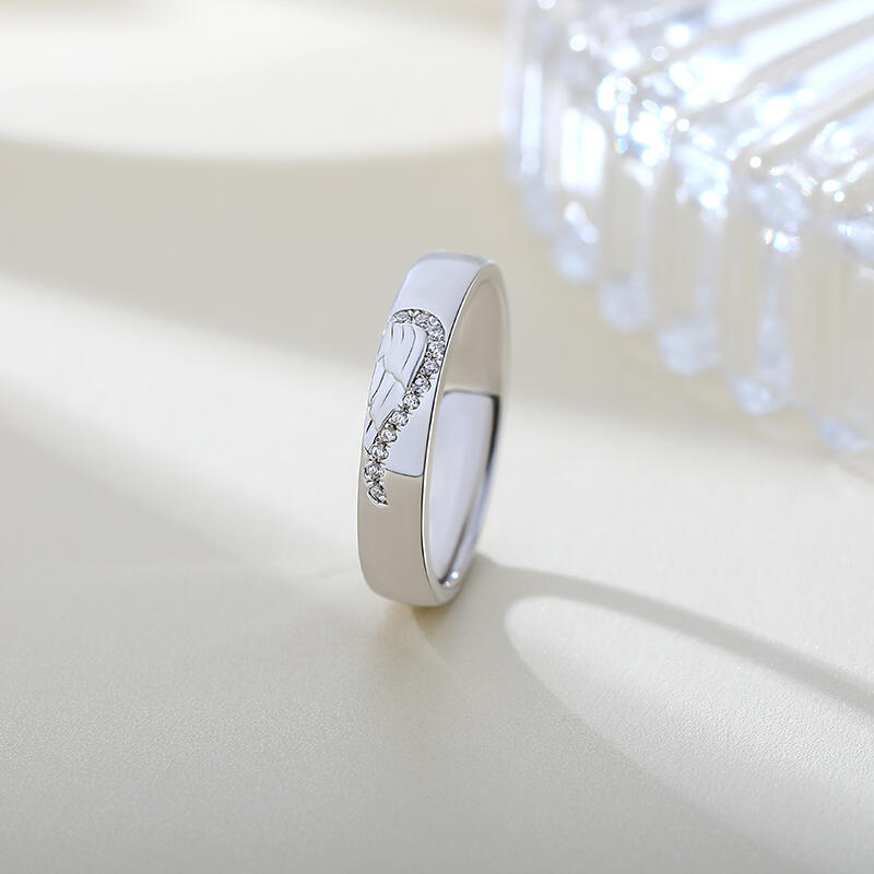 Jeulia Angel Wing Creative Engraved Sterling Silver Women's Band