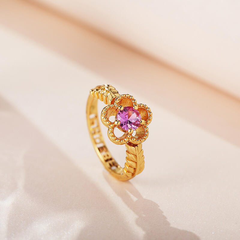 Jeulia Little Flower Personalized Sterling Silver Ring