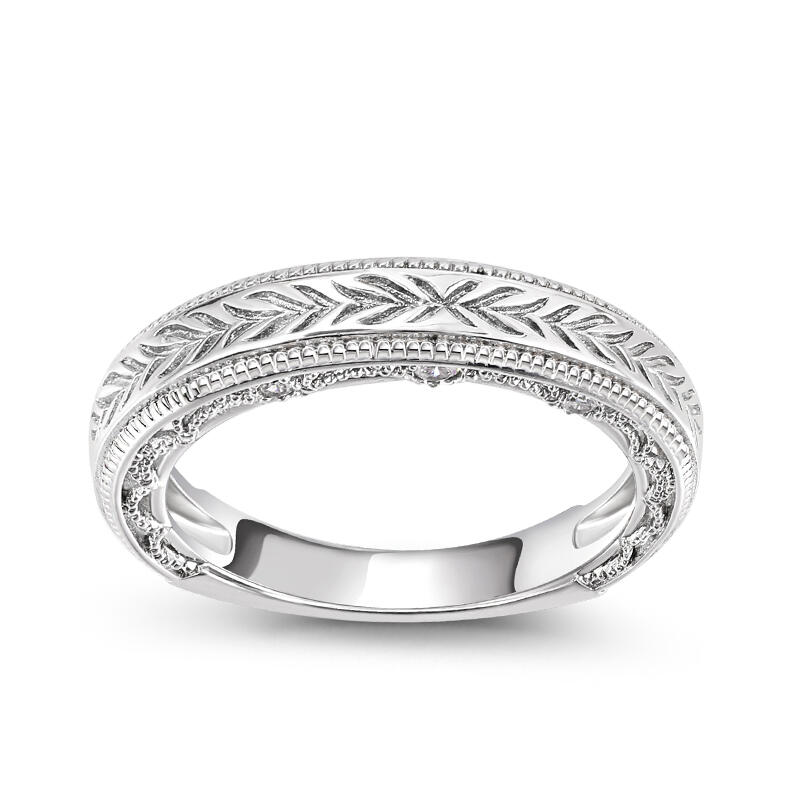 Jeulia Vintage Carving Sterling Silver Women's Band