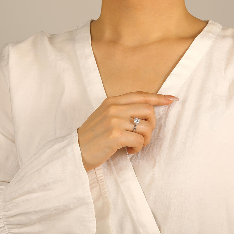 "Berühre Meine Seele" Rundschliff-Seitenstein-Verlobungsring