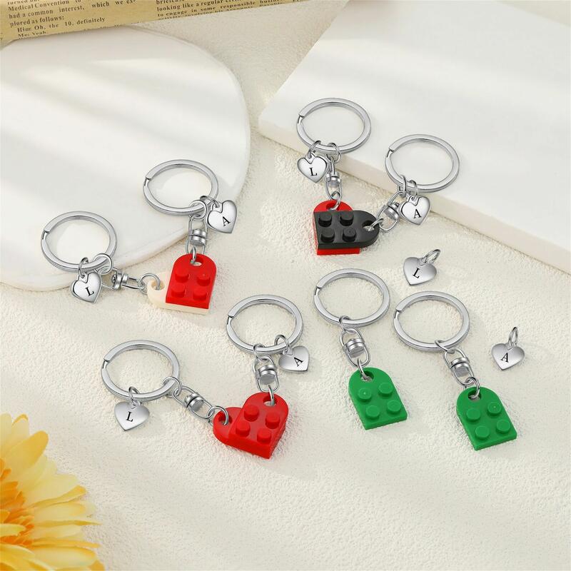 合わせるハート イニシャル カップル ペアキーホルダー オーダーメイド