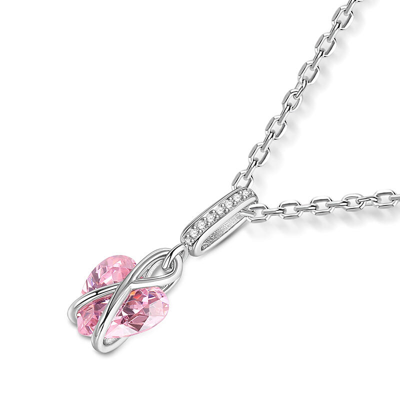 Jeulia "Eternal Love" Heart Cut Sterling Silver Necklace with Birthstones