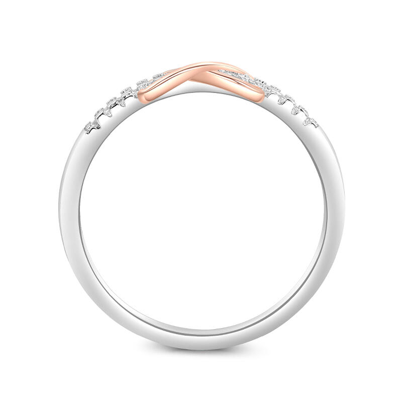 Jeulia Anillo de Compromiso con Nudo Infinito de Plata de Ley