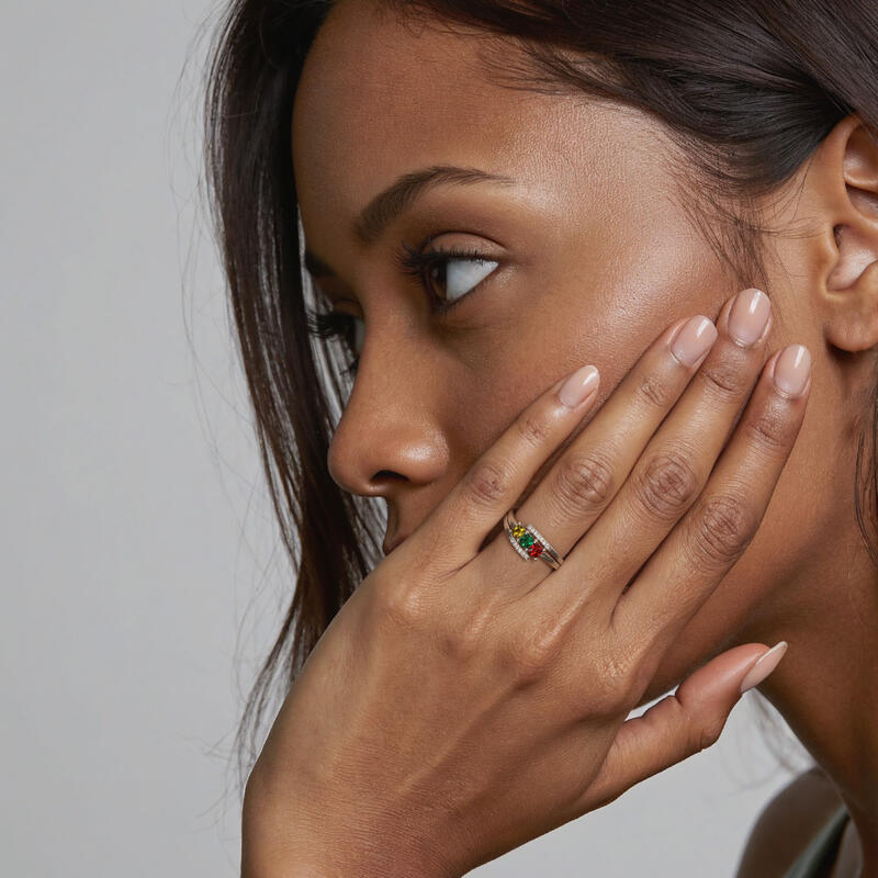 "Walking To My Heart" Radiant Cut Three Stone Engagement Ring