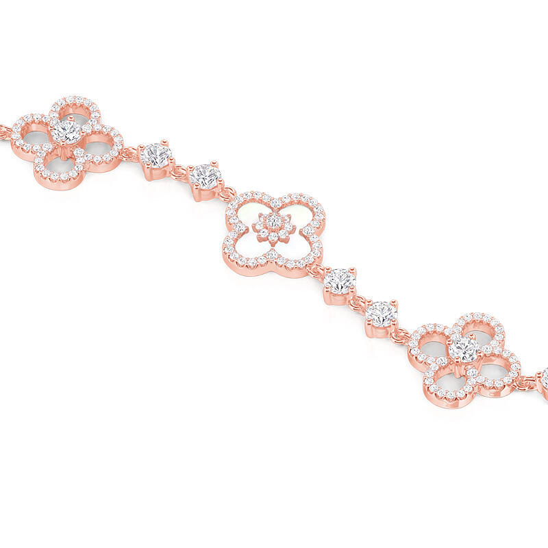 Jeulia Pulsera Linda Sakura de Plata de Ley