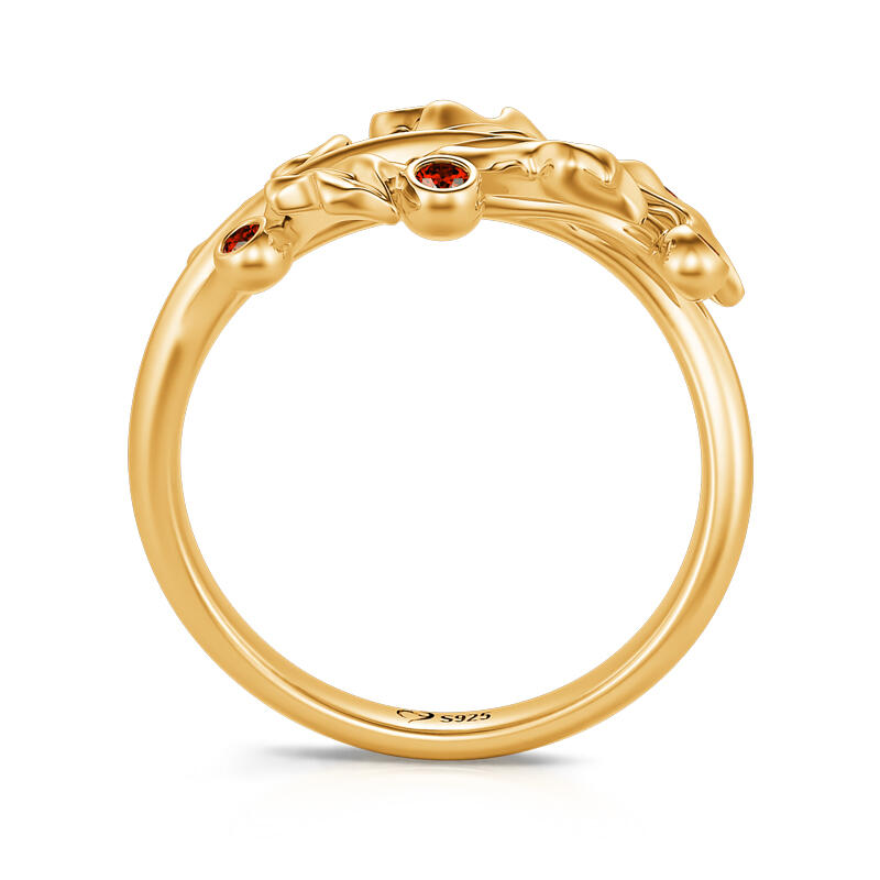 Jeulia Bague Alliance Gui Ton Or en Argent Sterling Noël Cadeau