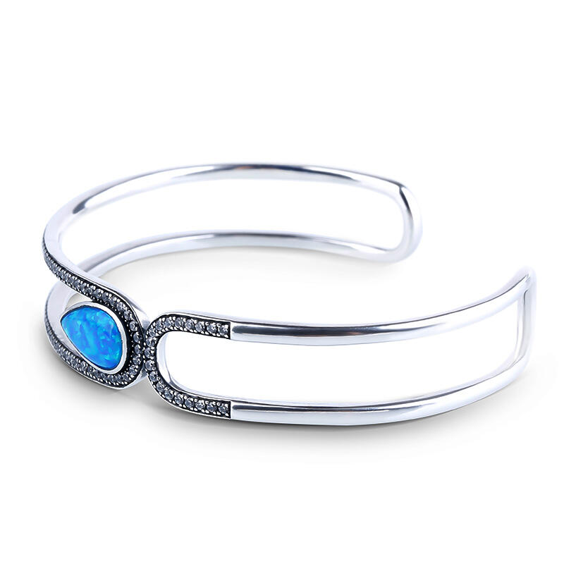 Jeulia Water-Drop Opal Cuff Bracelet