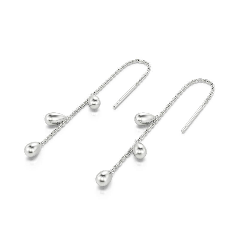 Jeulia Teardrop Pendant Sterling Silver Threader Earrings